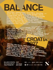 Balance Croatia 2027 poster: The Garden Resort, Tisno, 5-9 August 2027